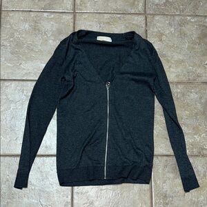 Michael Kors grey front zip sweater